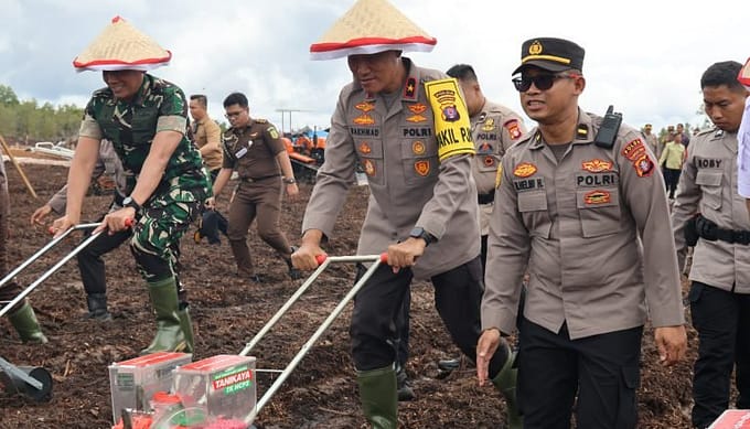 Tiga Kecamatan di Palangka Raya Jadi Lokasi Penanaman Jagung Serentak Polda Kalteng